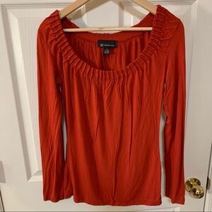 NWOT INC Pleated Collar Long Sleeve Blouse